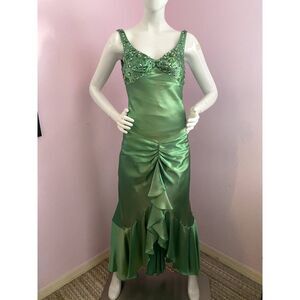 VTG Sue Wong Mermaid Gown Formal Dress MEDIUM Embellished Silk